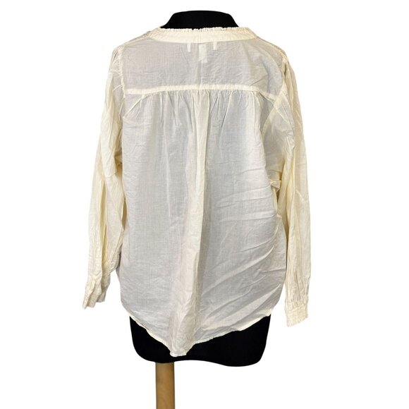 Jessica Simpson Ivory Button-Front Long Sleeve Blouse OX t Womens Top - Picture 3 of 10